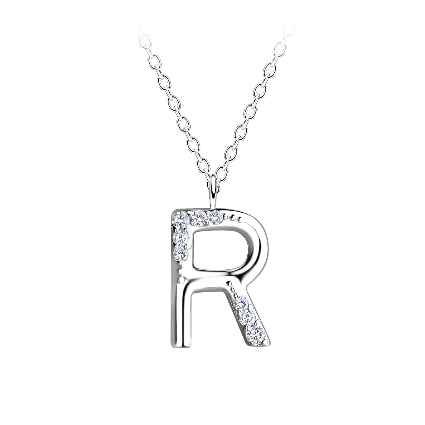 R Initial Necklace – S925 Sterling Silver