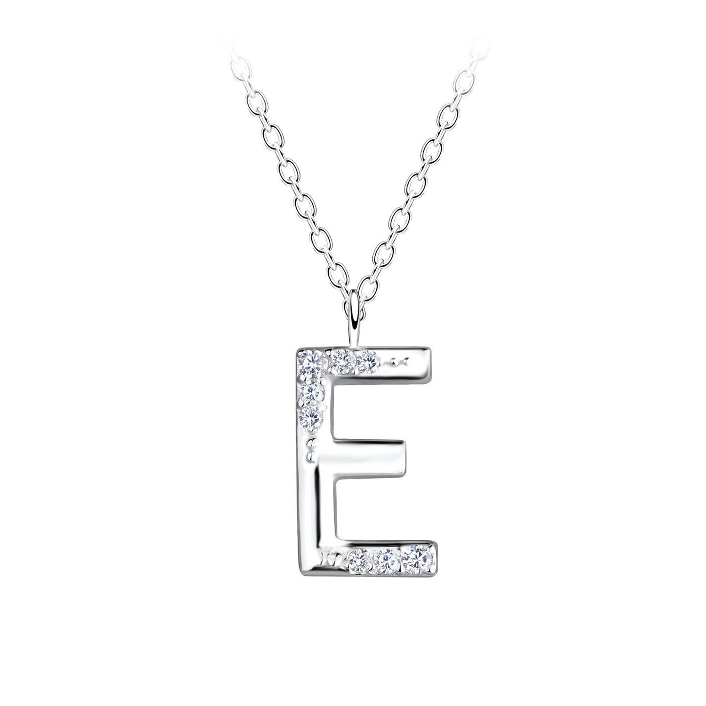 E Initial Necklace – S925 Sterling Silver