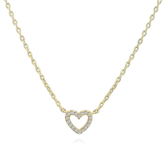 Sparkling Heart Gold Necklace