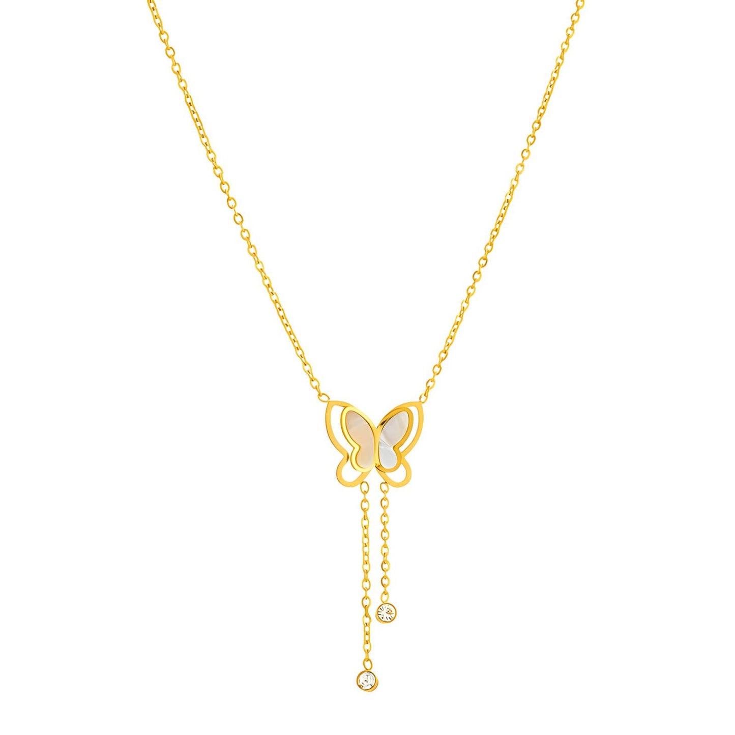 Elara Butterfly Drop Necklace