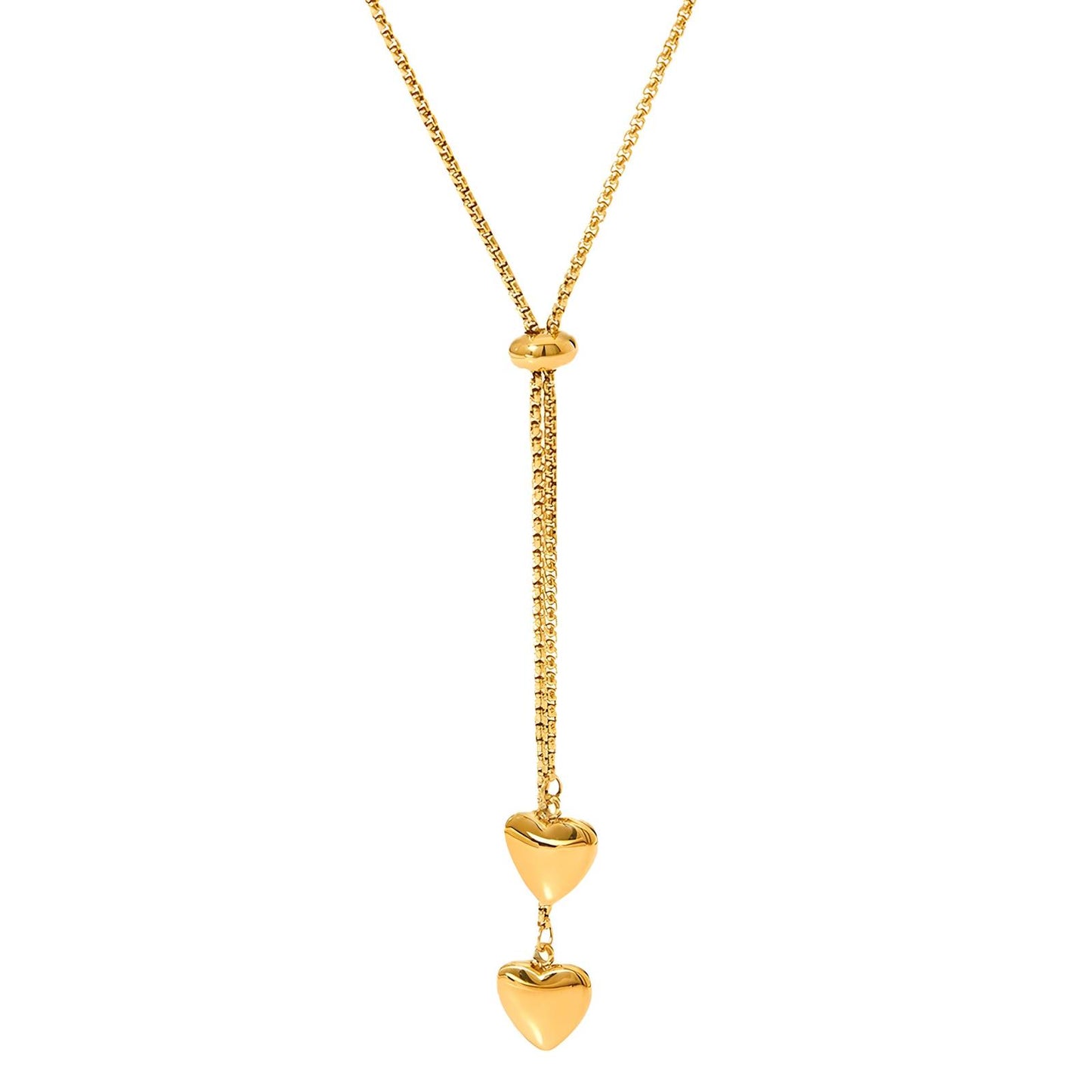 Claire Drawstring Hearts Necklace