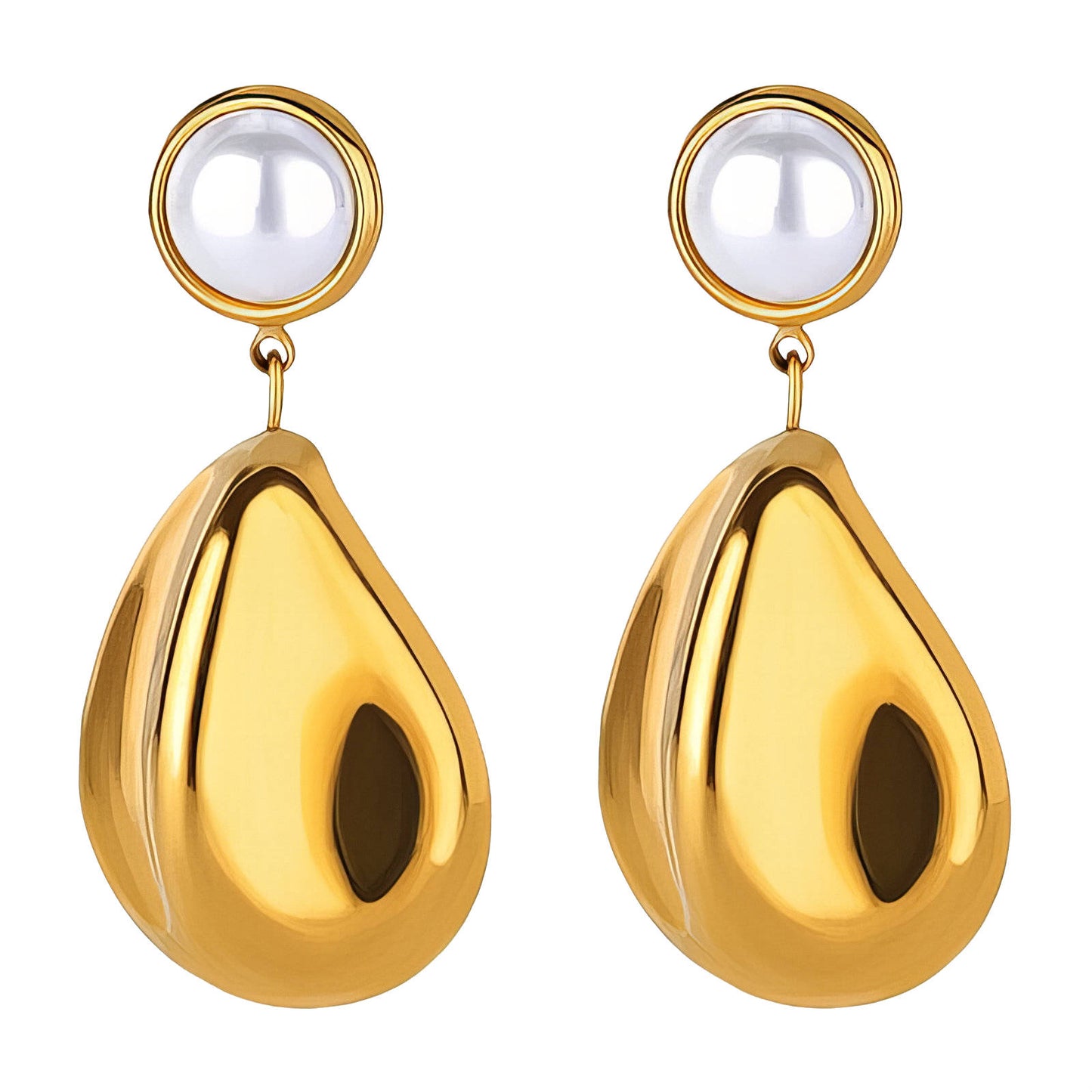 Georgia Gold Teardrop Pearl Earrings