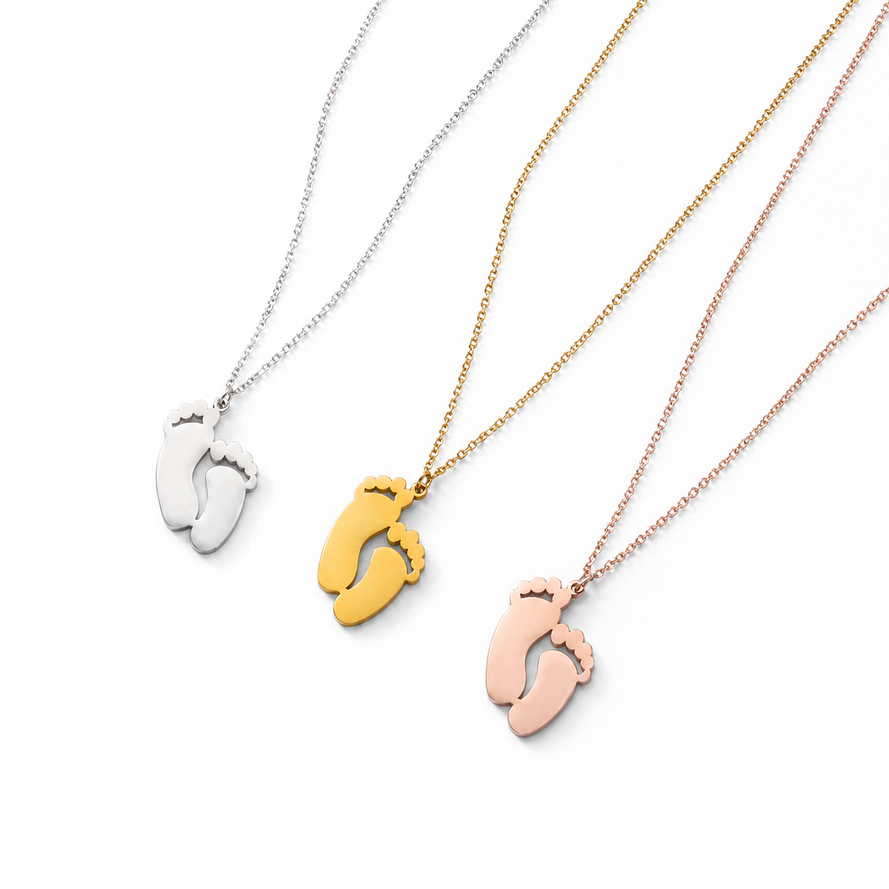 Tiny Steps Personalized Baby Feet Necklace