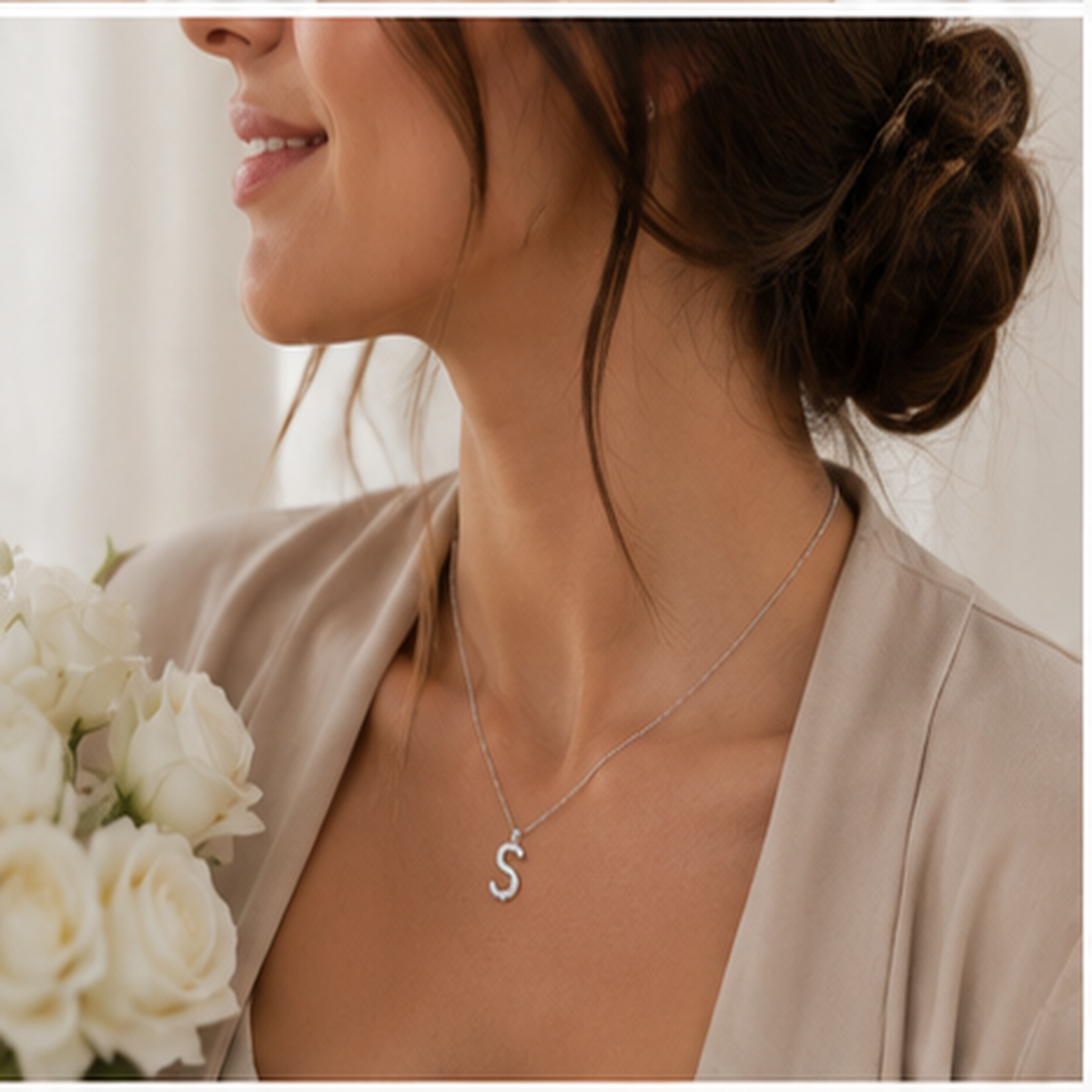 S Initial Necklace – S925 Sterling Silver