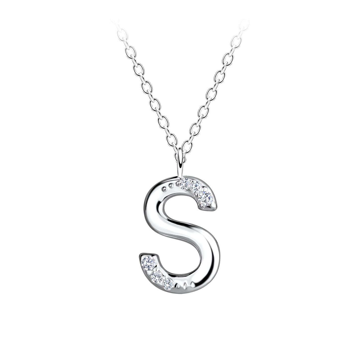 S Initial Necklace – S925 Sterling Silver