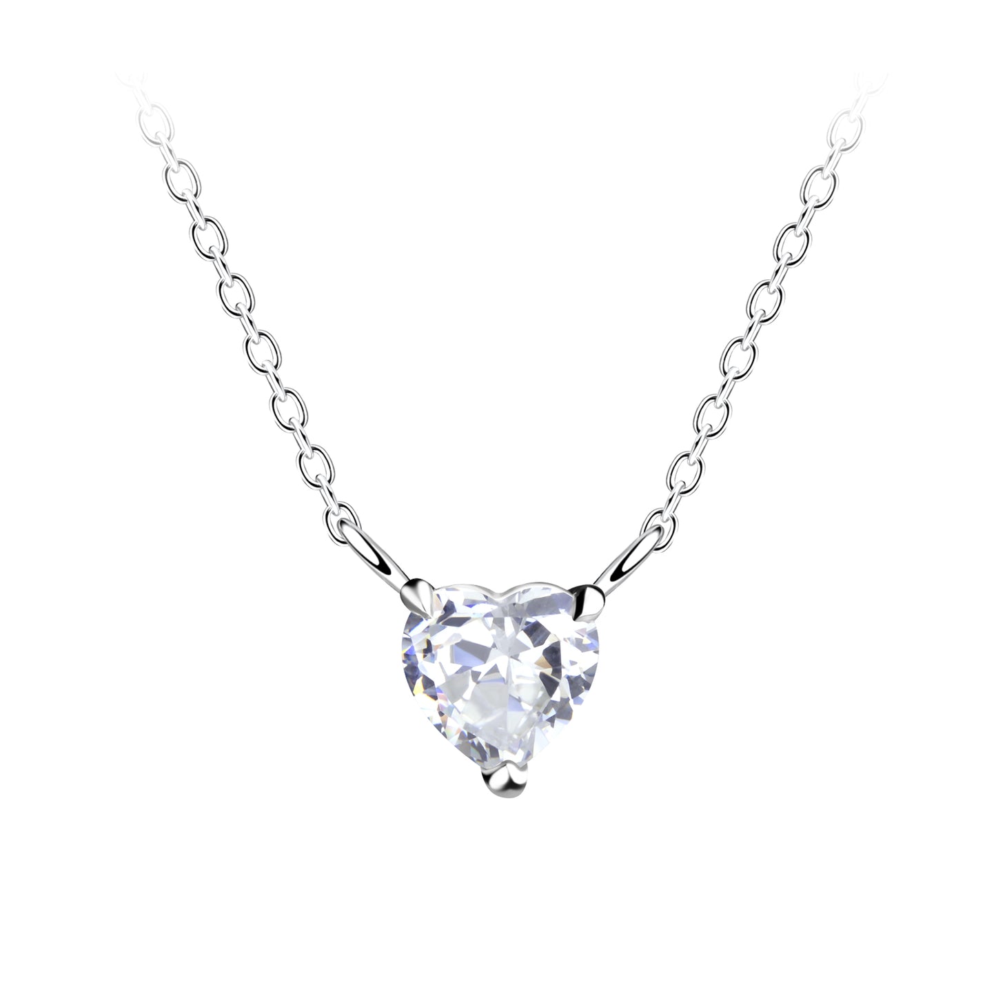 Elowen Crystal Heart Necklace – S925 Sterling Silver