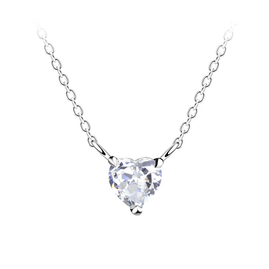 Elowen Crystal Heart Necklace – S925 Sterling Silver