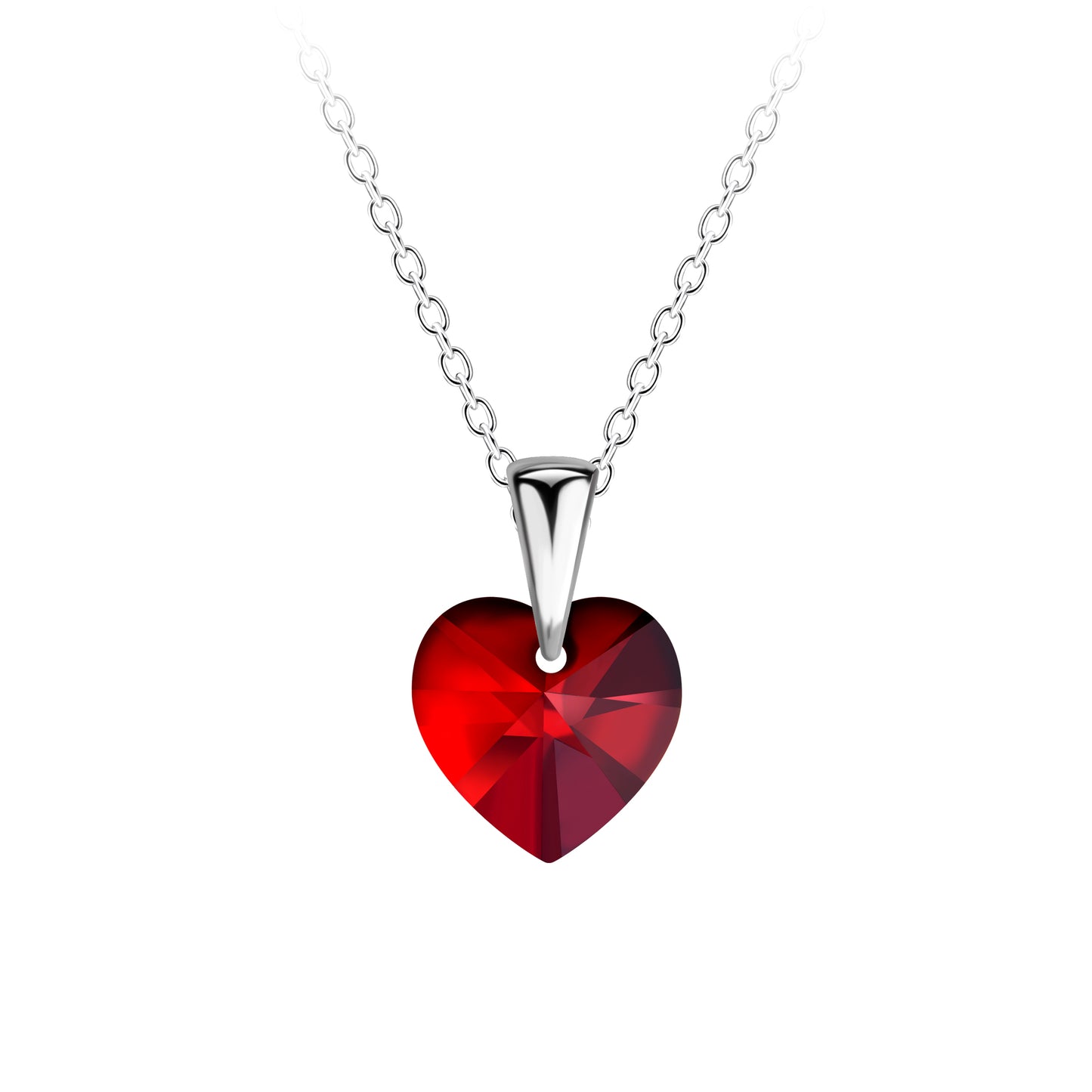 Garnet Heart Pendant Necklace – S925 Sterling Silver