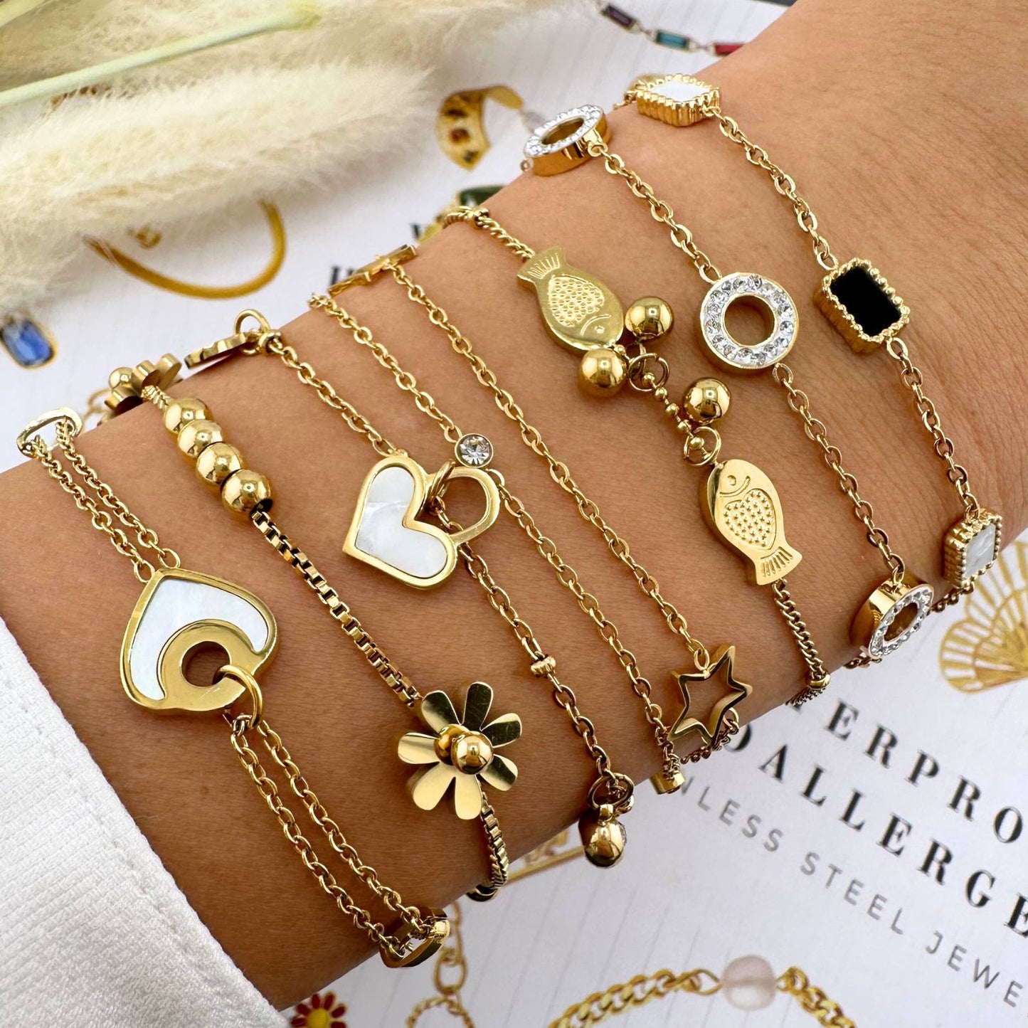 Sorelle Love Charm Bracelet – 18K Gold-Plated