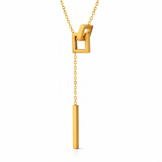 Odette Geometric Lariat Necklace – 18K Gold-Plated