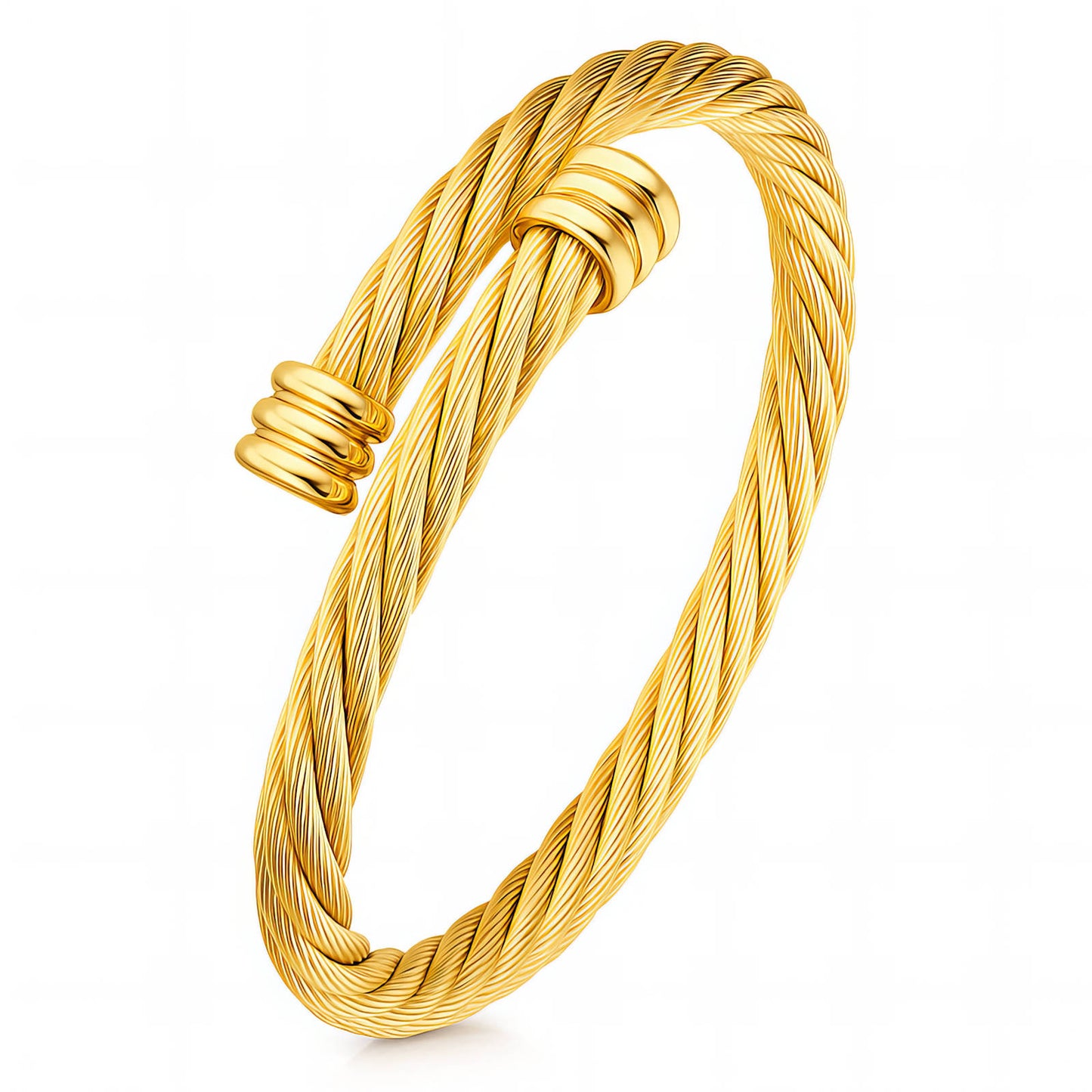 Vivienne Twisted Cable Cuff Bracelet – 18K Gold-Plated