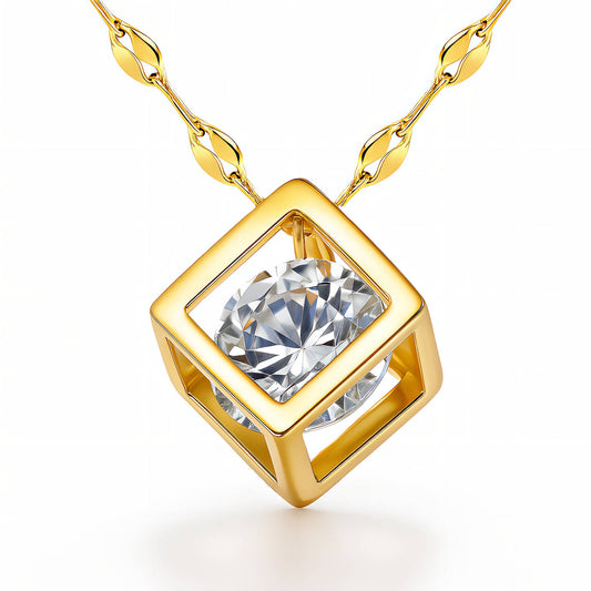 Celestine Geometric Pendant Necklace – 18K Gold-Plated