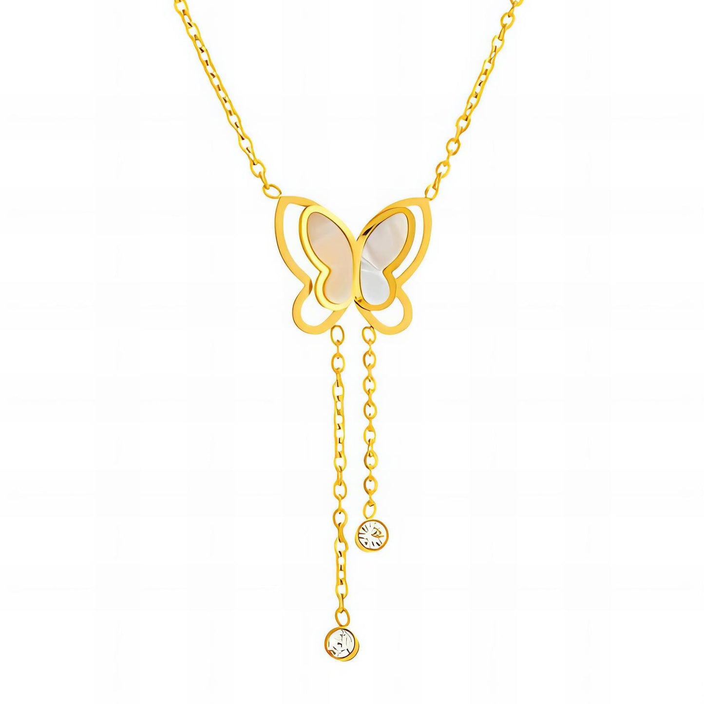 Elara Butterfly Drop Necklace
