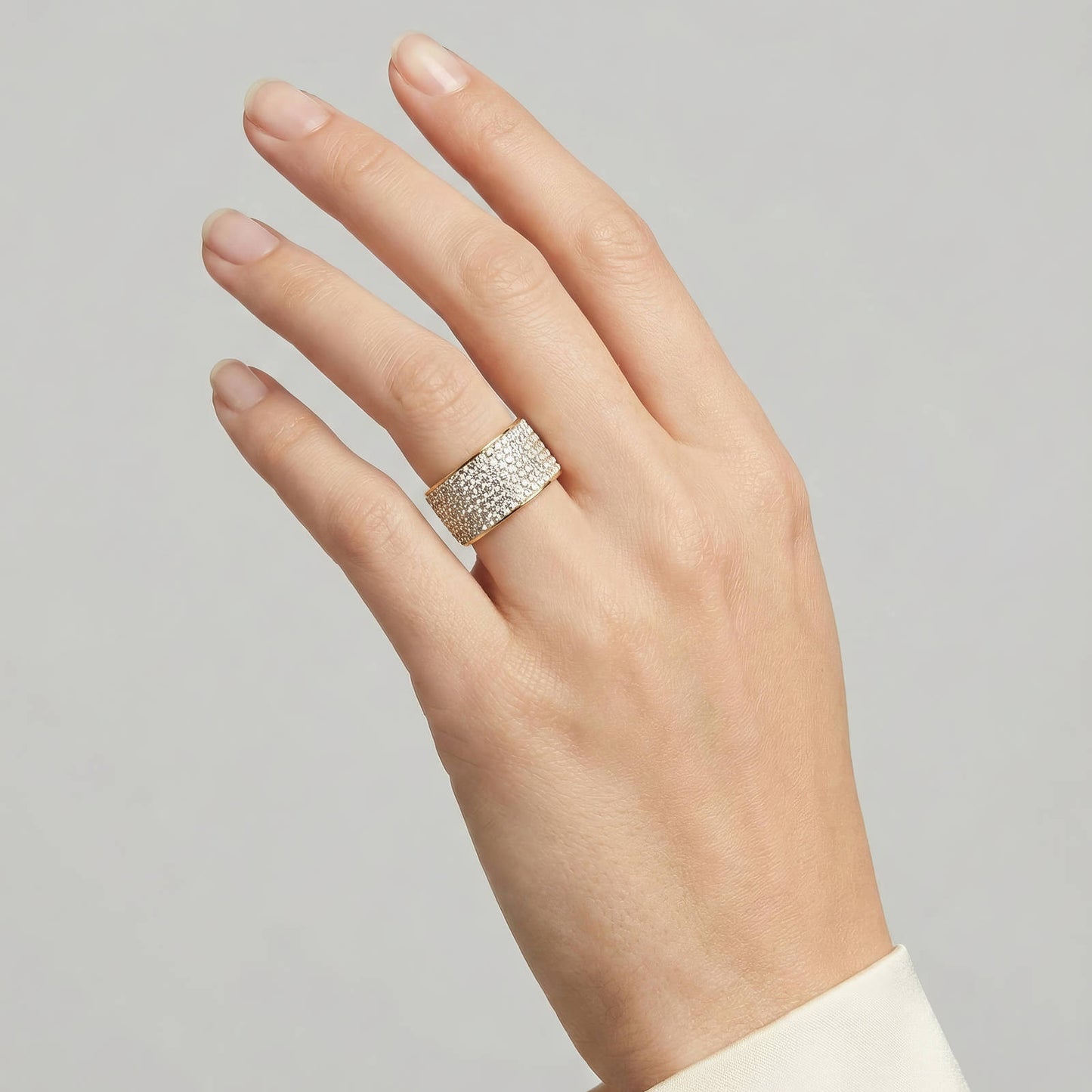 Elodie Pavé Statement Ring – 18K Gold-Plated