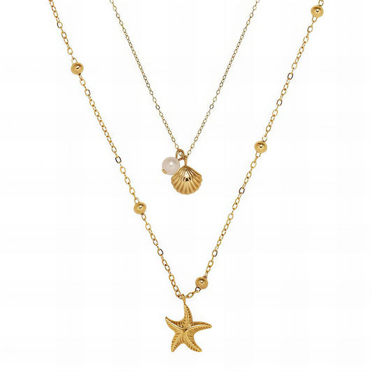 Starfish and Seashell Necklace.