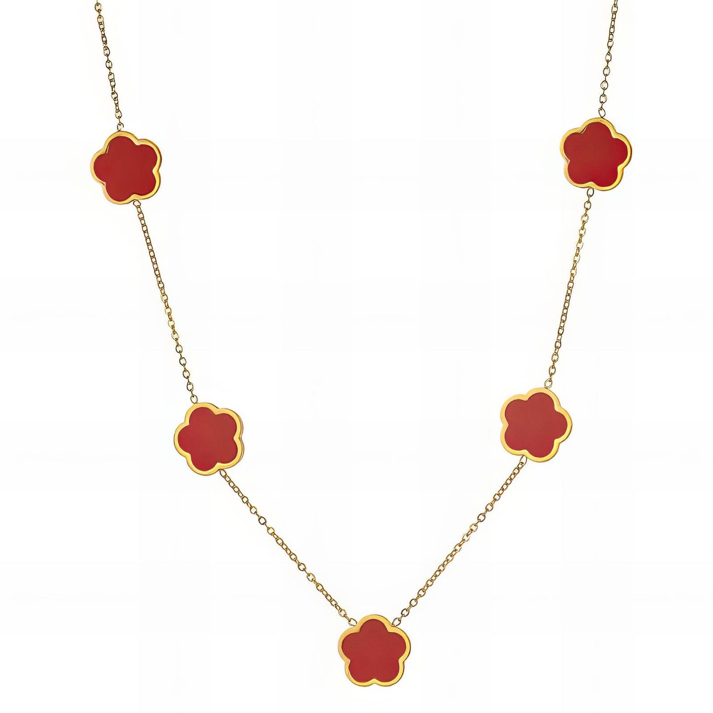 Lucy Red Clover Necklace