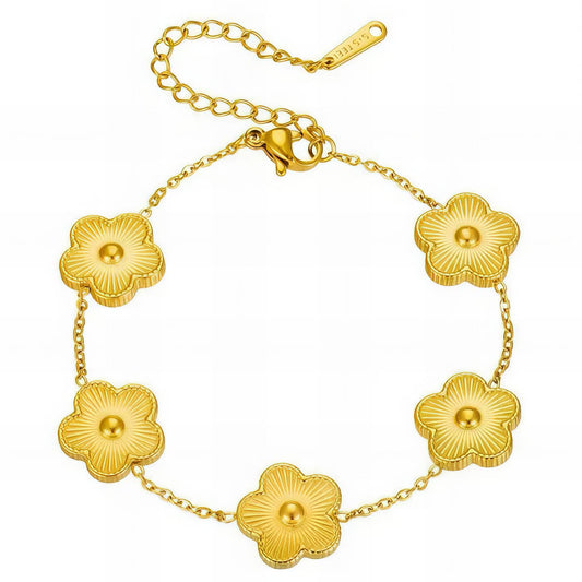 Lucy Gold Clover Bracelet.