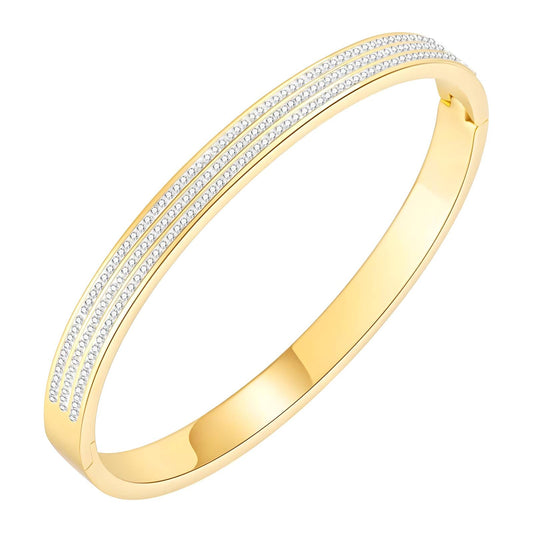 Sara Gold Bangle Bracelet – Timeless Sparkle for Every Occasion