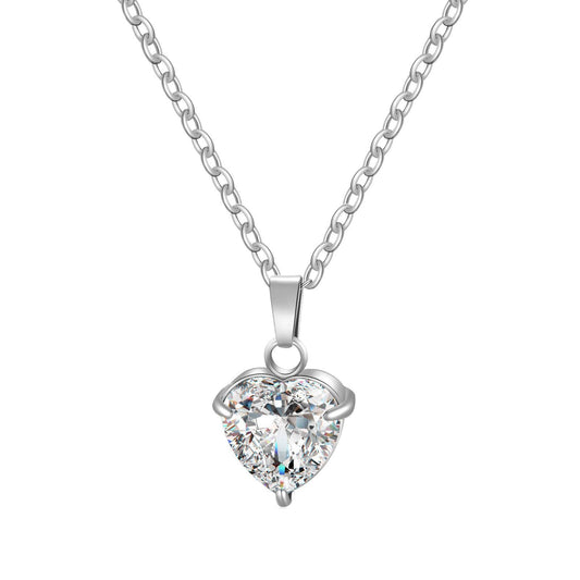 Crystal Heart Pendant Necklace.