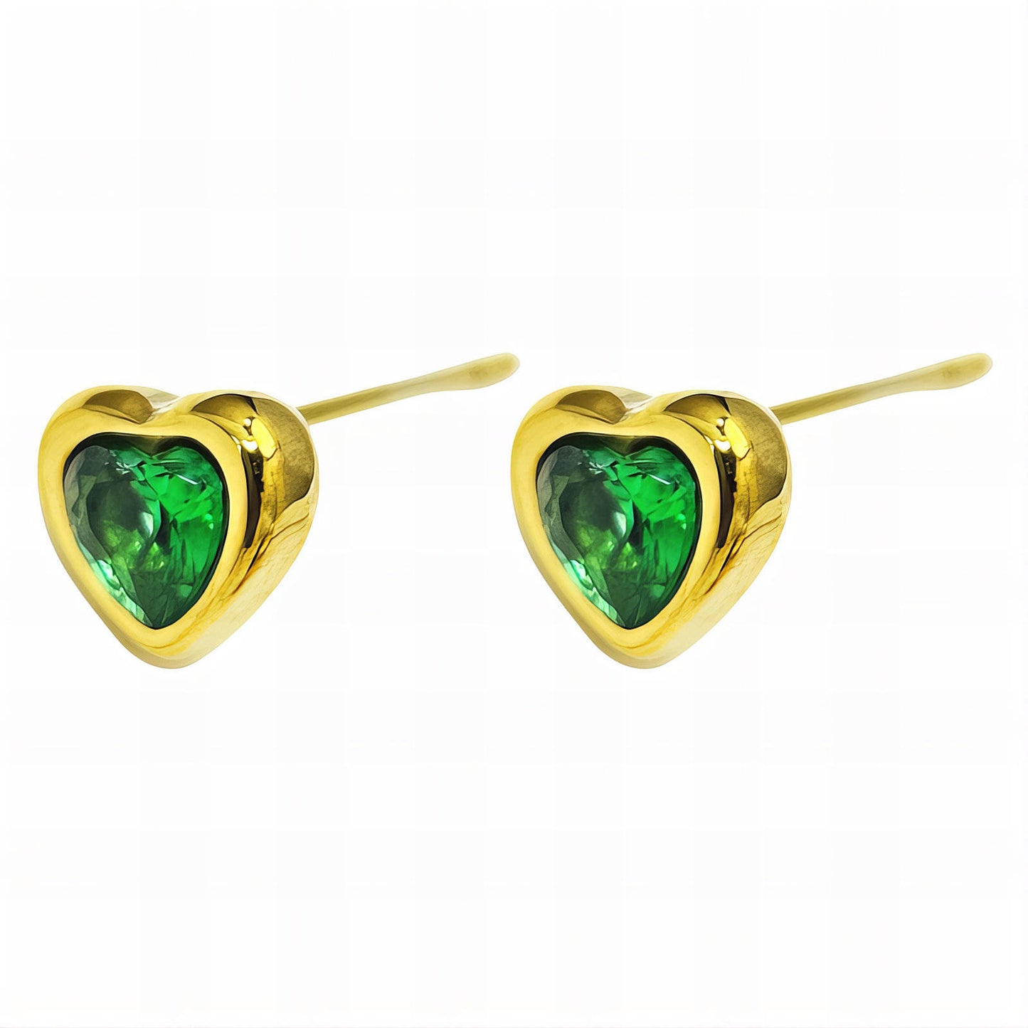 Emerald Hearts Bracelet and Earrings combo
