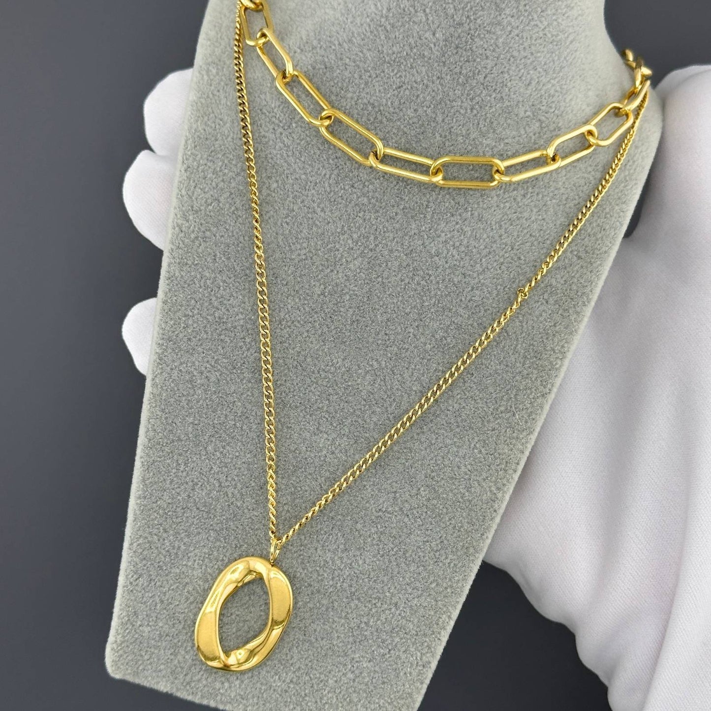 Selene Layered Gold Necklace – 18K Gold-Plated  Tarnish-Free | Hypoallergenic | Layered Design | Gift-Ready Packaging