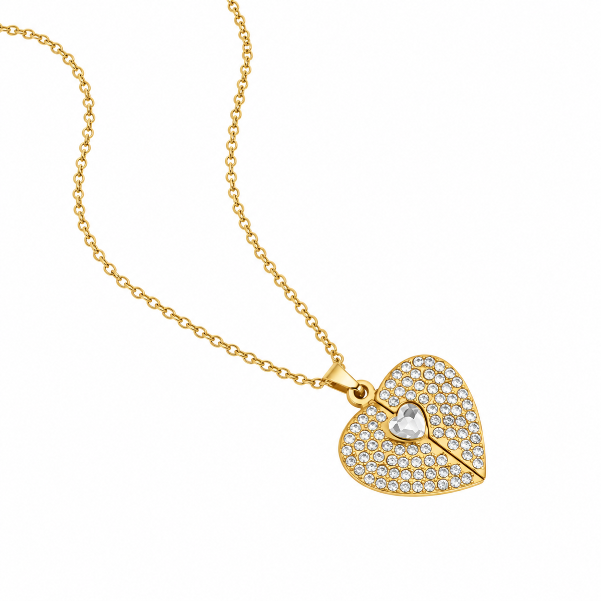 Coralie Personalised Sparkling Heart Locket Necklace