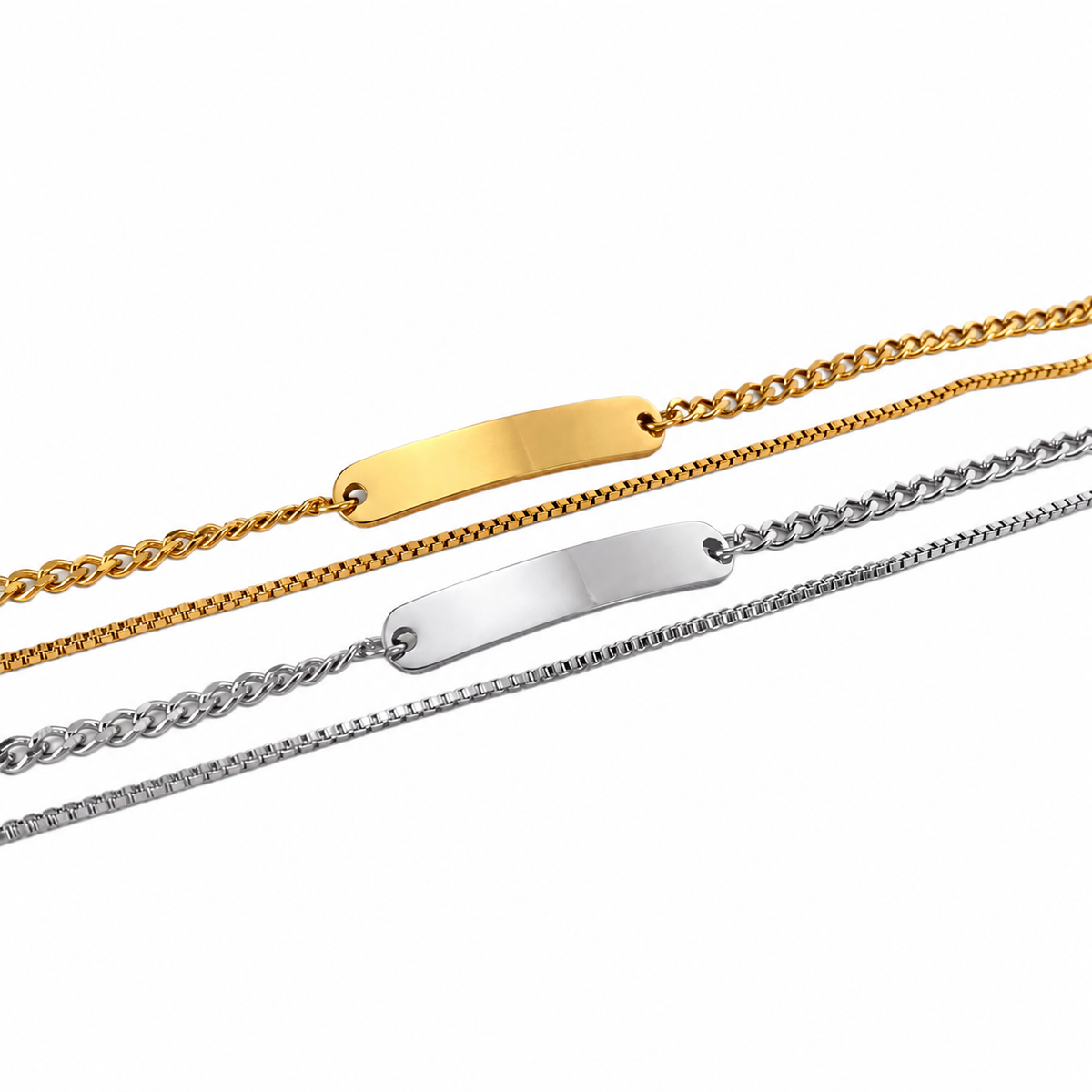 Ellis Personalised Double Chain Bracelet