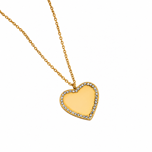 Marielle Personalised Crystal-Trim Heart Necklace